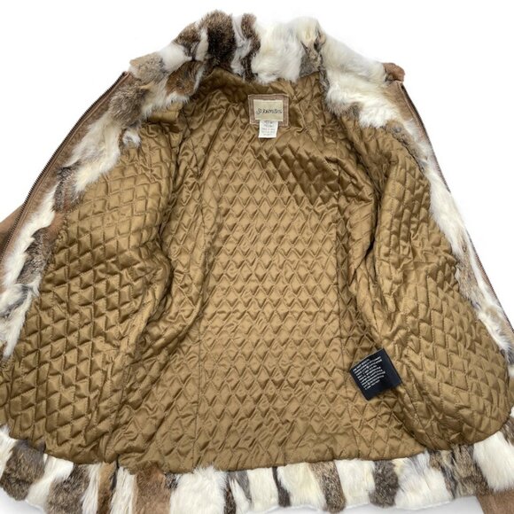 NEW St. John's Bay Suede Leather Fur Trim Zip Cuff Moto Bomber Jacket Women's M - Picture 12 of 14